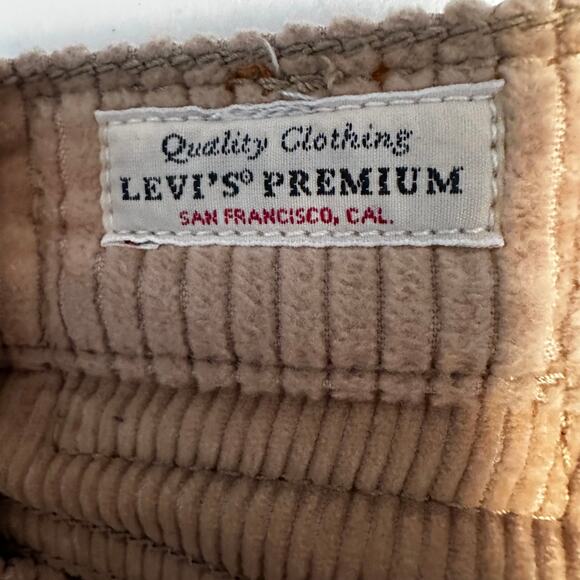 Levi's Corduroy Ribcage Pants Straight Ankle High Rise Women's Tan Size 30 - Picture 7 of 12